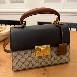 GUCCI Supreme Padlock Top Handle Satchel Bag